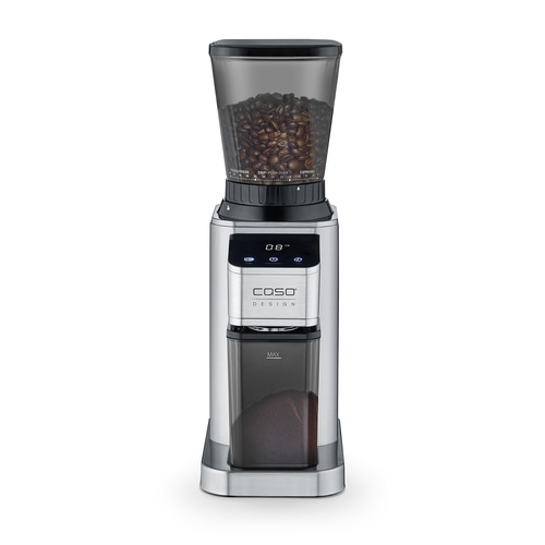 BaristaChef Inox Kaffeemühle mit Auffangbehälter und Siebträgerhaltung