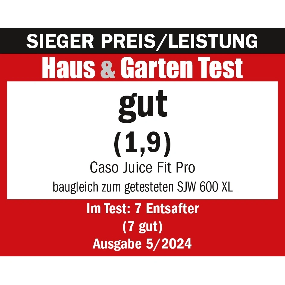 Winner Price/Performance, Home & Garden Test, good (1.9), Caso Juice Fit Pro, Issue 5/2024