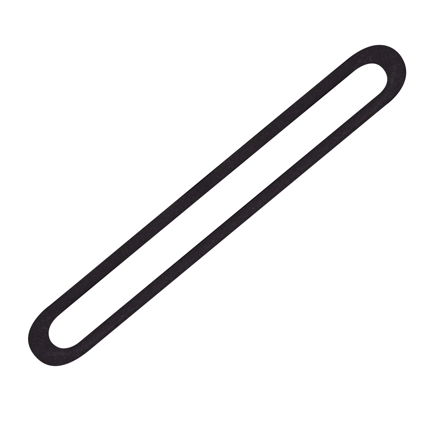 Black elongated frame on white background, slightly angled, simple design