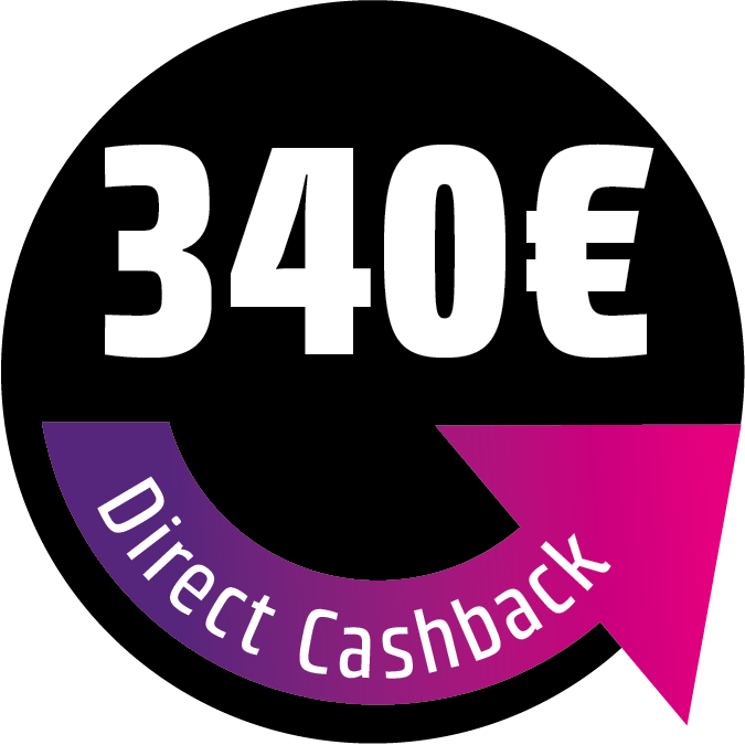 340 € Direct Cashback sichern! Der Rabatt wird direkt im Warenkorb abgezogen.