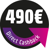 Save 490 € Direct Cashback! The discount will be deducted directly in the shopping cart.