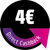 4 € Direct Cashback sichern! Der Rabatt wird direkt im Warenkorb abgezogen.