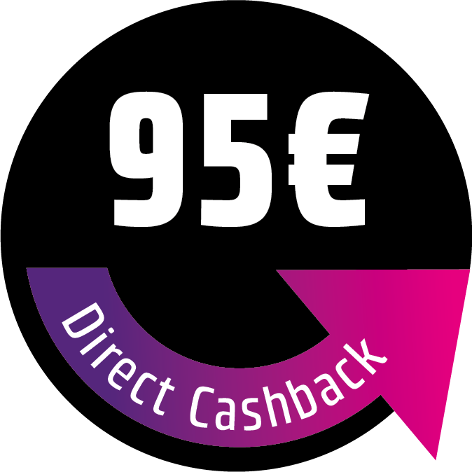 95 € Direct Cashback sichern! Der Rabatt wird direkt im Warenkorb abgezogen.