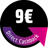 9 € Direct Cashback sichern! Der Rabatt wird direkt im Warenkorb abgezogen.